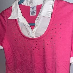 Canyon River Blues • Collared Girls Short Sleeve Sequin Top